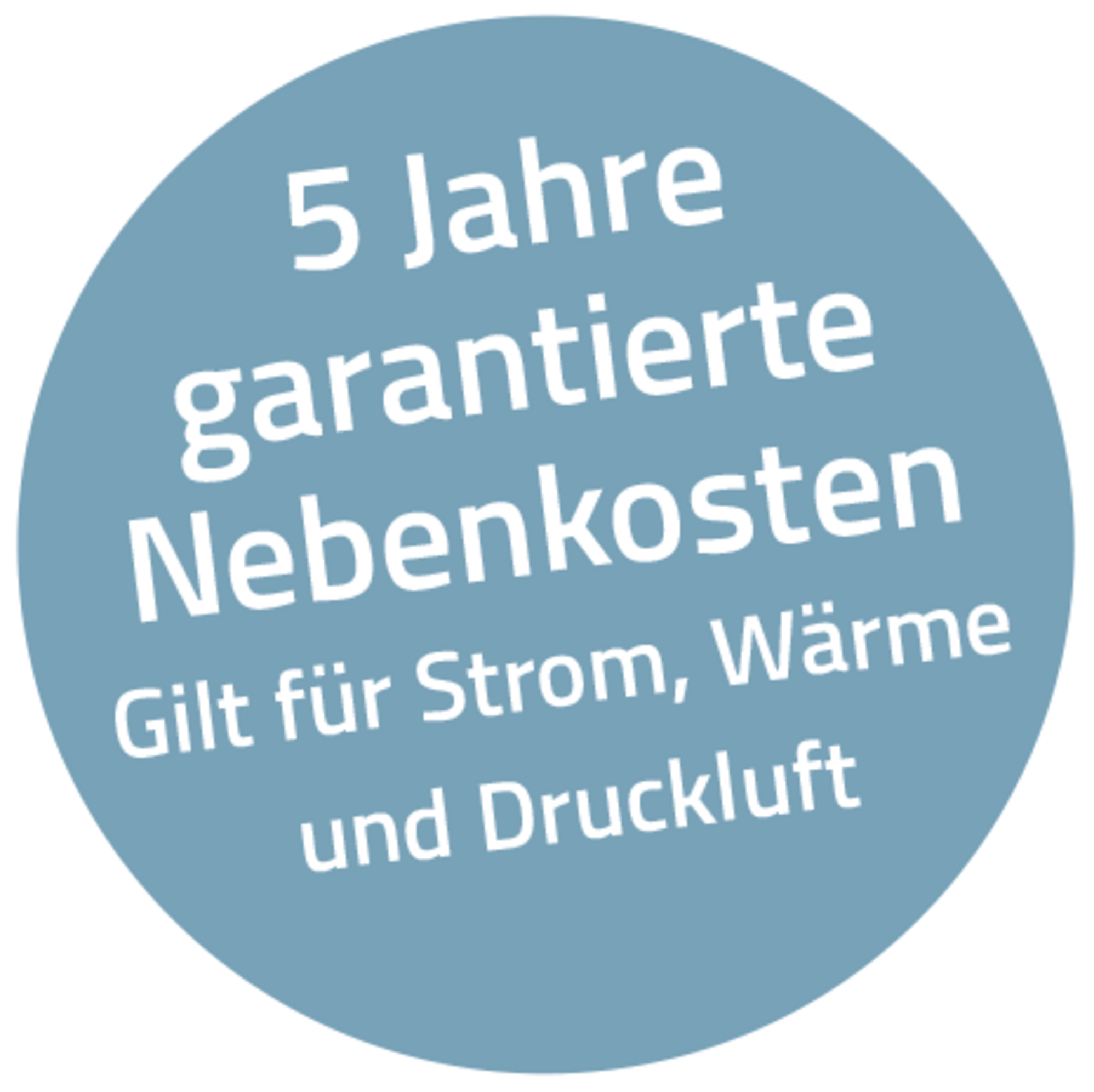 5 Jahre garantierte Nebenkosten – gilt für Strom, Wärme und Druckluft